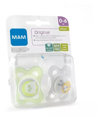 Set de 4 Chupetes MAM Original Silicona para bebés de 0 a 6 meses