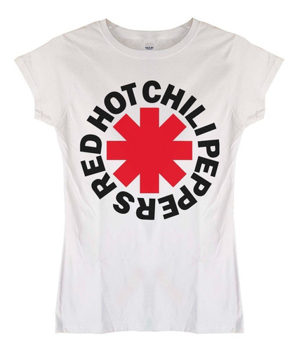 Polera Mujer Red Hot Chili Peppers Logo Bl Nu Abominatron  