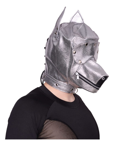 Mascara De Perro Plateada Petplay Puppy Mask Cosplay Disfraz Plateado Perro Plateado