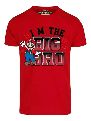 Playera Super Mario Bros Im The Big Bro Tee Roja