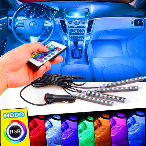 4 Tiras 36 Led Rgb Interior Control Remoto Luz Auto Casa Pc