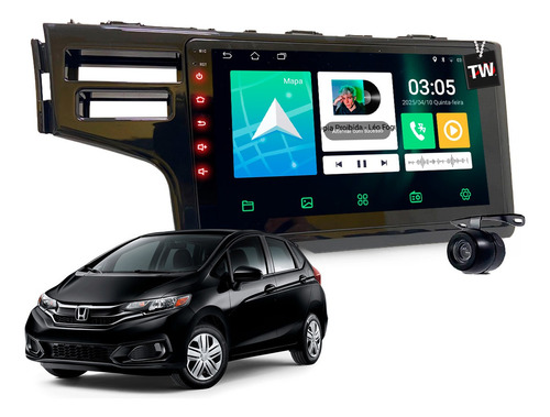 Kit Multimídia Honda Fit Lx 2015 À 2021 Android Gps Rádio Fm Cor Honda Fit 2015 2016 2017 2018