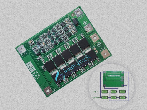 Módulo De Carga 3s 40a Con Protección Bms 3 Celdas