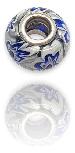 Dije Plata Charms Dona Blanco Azul