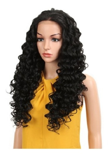 Peruca Front Lace Cacheado, Fibra Orgânica, 60 Cm
