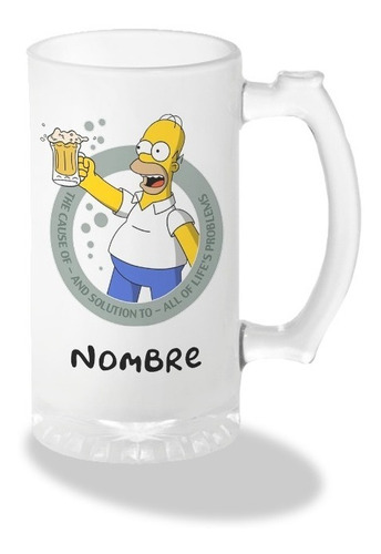 Tarro Cervecero Homero Simpson Con Nombre Personalizado