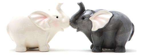 1 Juego Salero Pimentero Magnetico Ceramica Elephants They