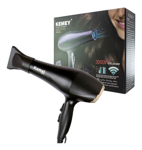 Secador De Pelo Kemei 3000 W Profesional Con Expansor - El R