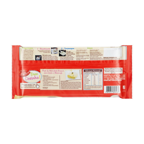 Imagem 3 de 3 de Chocolate Branco Harald Melken Doce Cozinha Pacote 500g