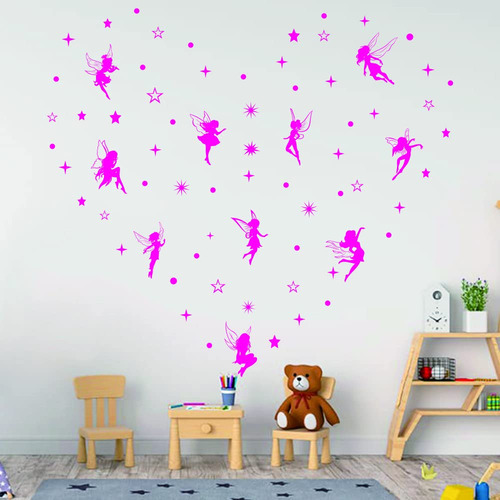 Anfrjji Calcomanías De Decoración De Pared Con Alas De Hada
