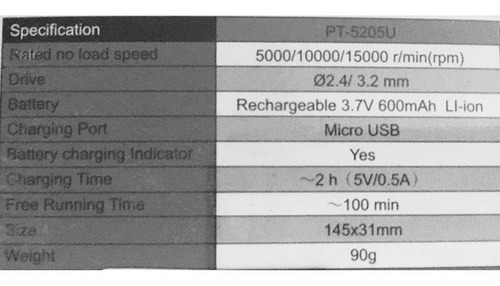 Imagen 9 de 10 de Torno De Mano Multiuso 5205 Inalambrico Velocidad Regulable