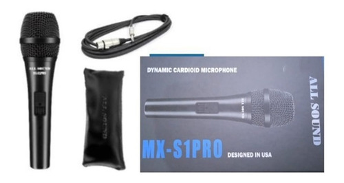 Micrófono Dinámico All Sound Mx-s1pro Full Metal