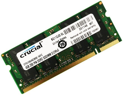 Memoria Ram Crucial Ddr2 4gb Pc2-6400 800 Mhz Sodimm Laptop