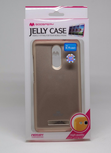 Funda Xiaomi Note3 Mercury Goospery Jelly Case Dorado