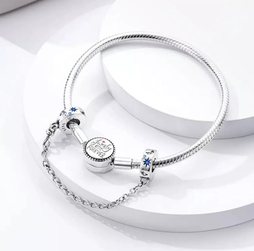 Cadena De Seguridad Para Pulsera Estrella Stars Plata S925
