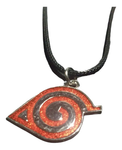 Collar-aldea De La Hoja-plateado Y Rojo-naruto