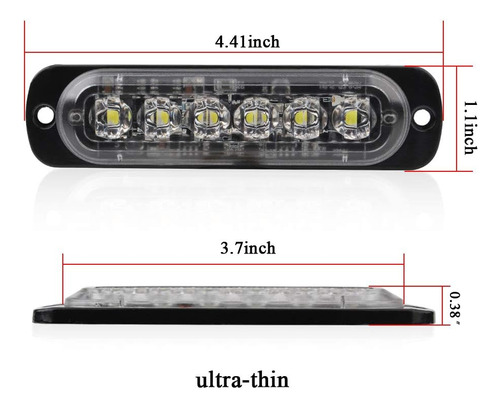 . 6led Blanco Luz Estroboscópica Emergencia For Auto Camión