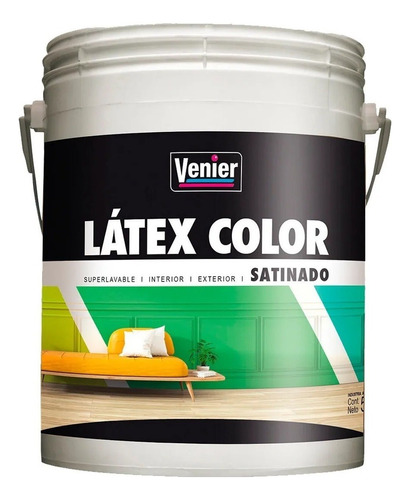 Latex Color Satinado Premium Venier X 4 Lts Color Ocre Luminoso