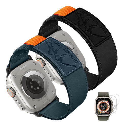 2 Correas Y Cristal Para Apple Watch Iwatch Ultra Se 9 8 7