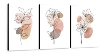Comprar Set X3 Cuadros 30x40 Mural Fotográfico Abstracto Flores Deco
