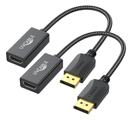 Adaptador Displayport Hdmi 2 Puerto Pantalla Dp Macho Hembra