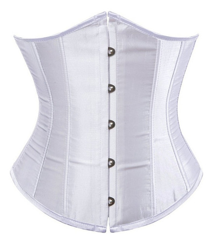 Mujer Satin Underbust Corset Bustier Cincher Cincher