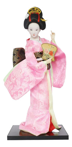 Estatuilla De Dama De Geisha Japonesa De 12 Pulgadas, Rosa