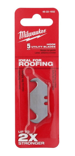 5 Navajas Con Gancho, Ideal Para Hule Milwaukee 48-22-1932