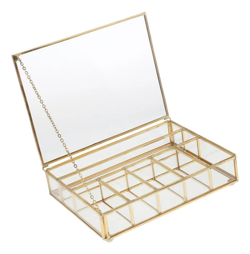 Organizador De Baratijas De Joyería De Vidrio Elegante Con