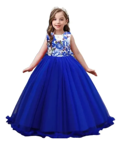 Vestidos de niña blanco con azul rey new arrivals
