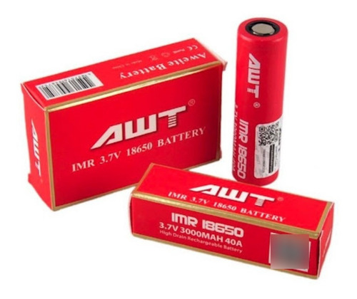 Imagen 3 de 4 de Batería Recargable Li-ion 18650 Plana, Awt 3000mah Real