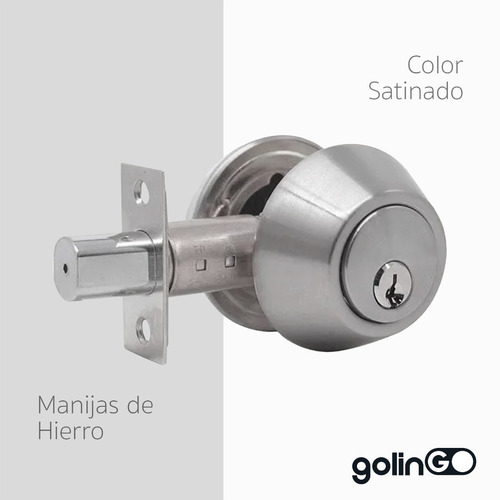 Imagen 3 de 6 de Cerrojo Puerta Doble Llave Cerradura Chapa Manija Recamara