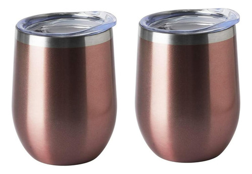 Vasos Termicos Acero Inoxidable Frío Y Calor 340ml Set De 2 Color Copper