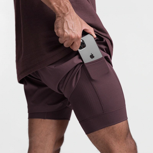 Pantalones Cortos Deportivos Transpirables De Doble Capa Gim