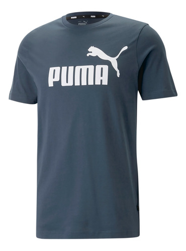 Camiseta Puma  Ess Logo Tee (s) Hombre - Azul