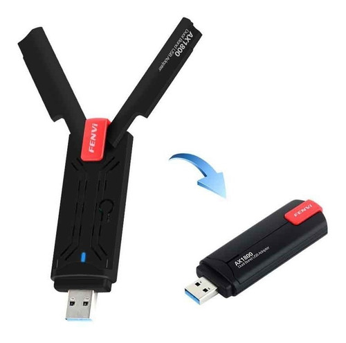 Adaptador Usb 3.0 Wireless Ax1800 Dual Band Wifi 6 2 Antenas