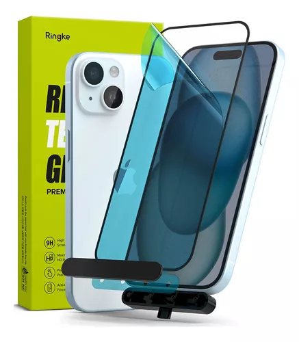 Mica Vidrio iPhone 15 Pro Max (instalador) - Ringke Premium A1