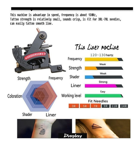 Dragonhawk Kit De Tatuaje Profesional Tattoo Maquina Tatuar