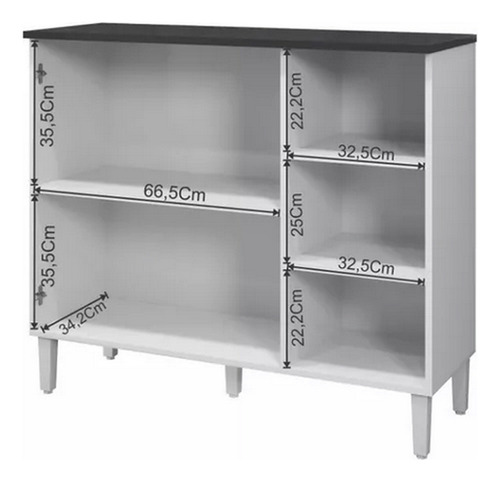 Armário Arte Móveis Balcão Vega cozinha multiuso casa serviço 3p resistente cor branco
