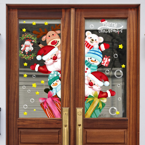 2 Uds Pegatina De Ventana De Navidad Pegatina De Pared