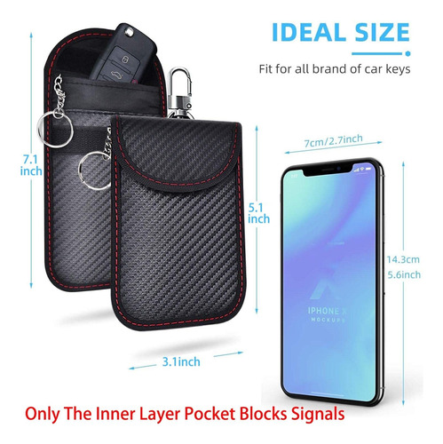 Paquete De 2 Bolsas Faraday For Llavero