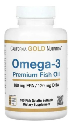 Aceite de pescado Omega 3 California Gold Premium 100 cápsulas blandas