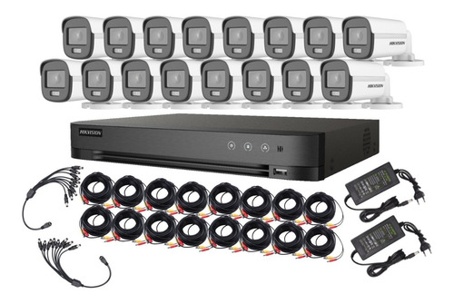 Kit Hikvision Dvr 16ch 16 Camaras Audio Colorvu Fhd 1080p