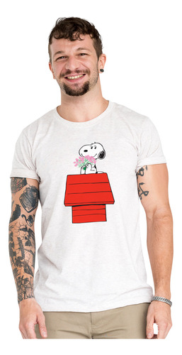 Polera Snoopy Flores Cute Peanuts Algodon Organico Wiwi