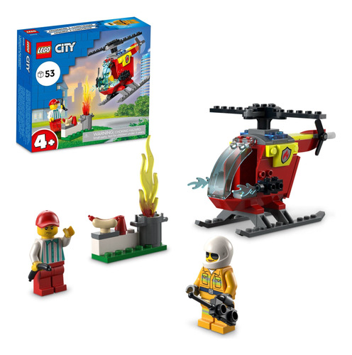 Helicóptero Bombero Lego City Kit De Construcción Métrico