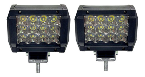 Faro Tip.c 12 Led Bicolor Luz De Trabajo Cuadrada