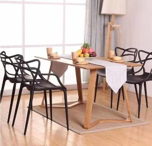 Silla de comedor Garden Life Allegra, estructura color negro, 4 unidades