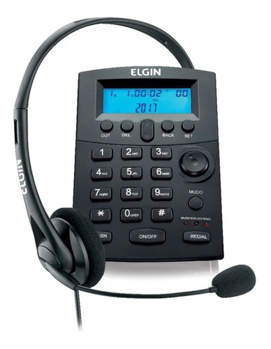35 Telefone Headset Com Identificador Chamadas Hst-8000 Pret