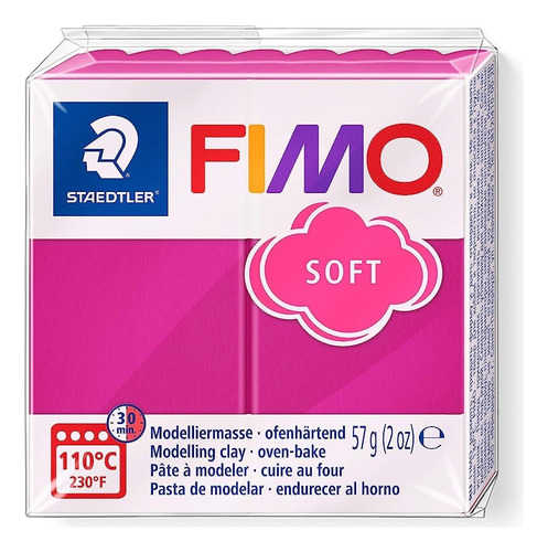 Fimo Soft Masa Moldeable Arcilla Polimerica X 56 Gramos Color 22 Frambuesa