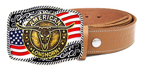 Cinto Cowboy Top Com Fivela Eua American Longhorn Original 